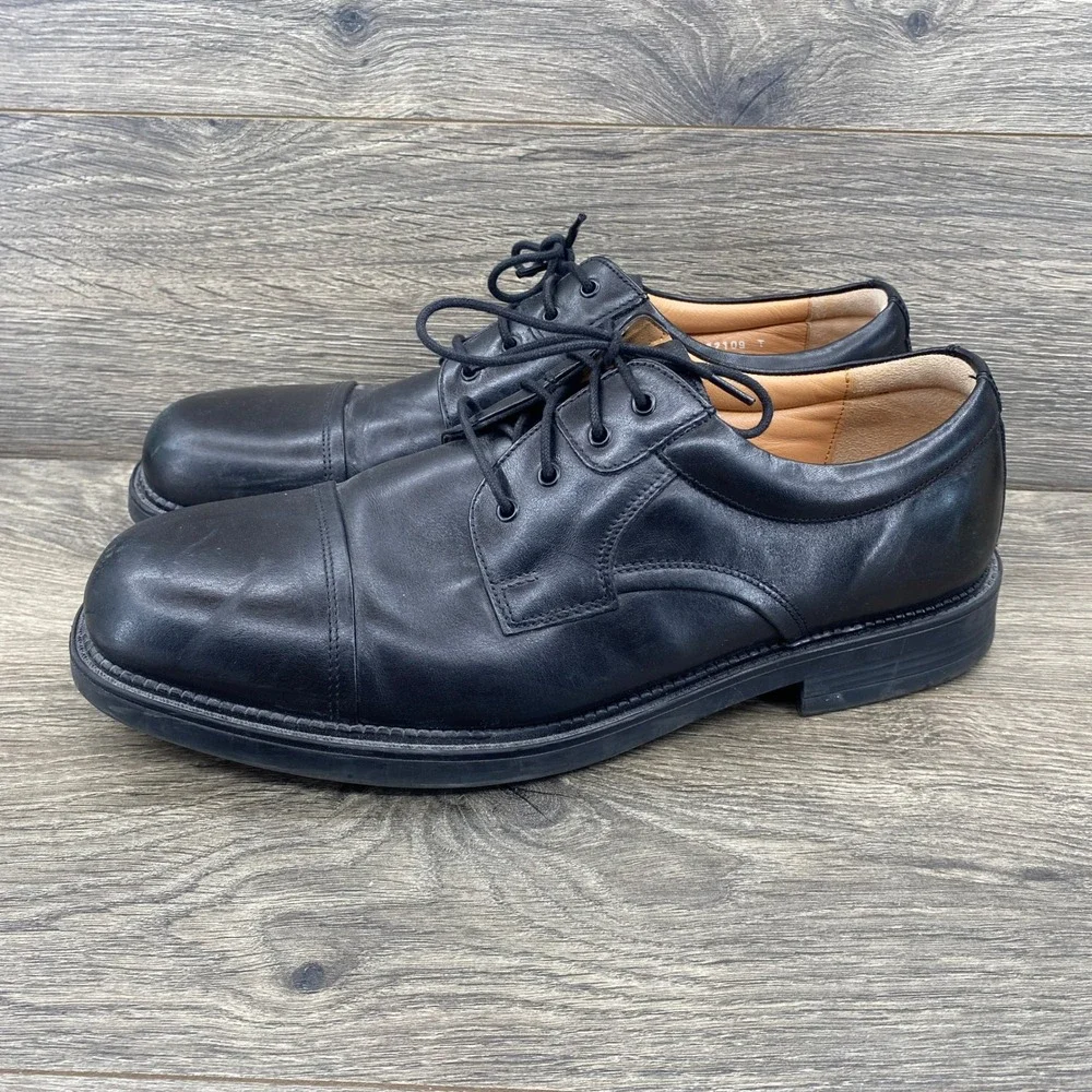 Bostonian Cap Toe Oxford Mens 11 Black Leather Lace Up Dress Shoes 22711